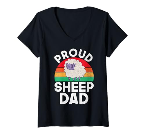 Damen Stolzes Schaf Papa Schaf T-Shirt mit V-Ausschnitt Damen Stolzes Schaf Papa Schaf T-Shirt mit V-Ausschnitt von Sheep Gifts & Sheep Decor