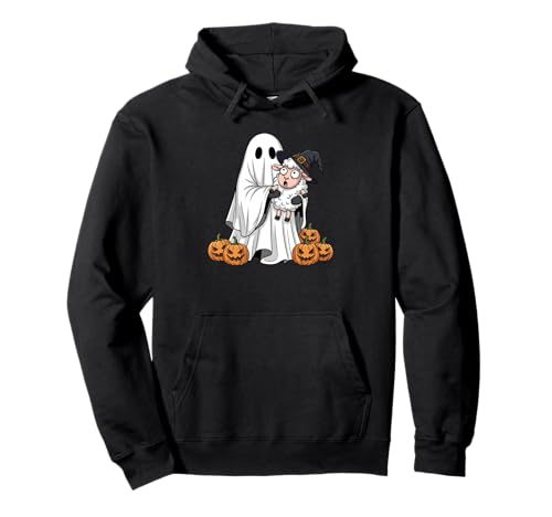 Lustiges Geister-Schaf Kürbis Halloween Kinder Herren Damen Pullover Hoodie von Sheep Lovers Cute Halloween Outfits for Boy Girl