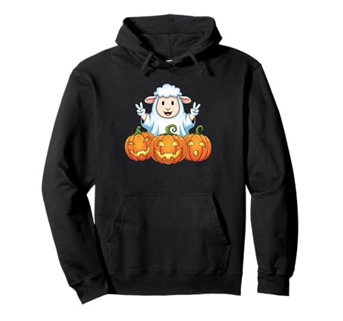 Lustiges Schaf Geist Kürbis Boo Halloween Kinder Herren Damen Pullover Hoodie von Sheep Lovers Halloween Ghost Pumpkin Outfits