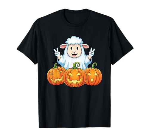 Lustiges Schaf Geist Kürbis Boo Halloween Kinder Herren Damen T-Shirt von Sheep Lovers Halloween Ghost Pumpkin Outfits