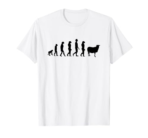 Evolution of Man Monkey Sheep Lustiges politisches Meme T-Shirt von Sheep by Shocking Styles
