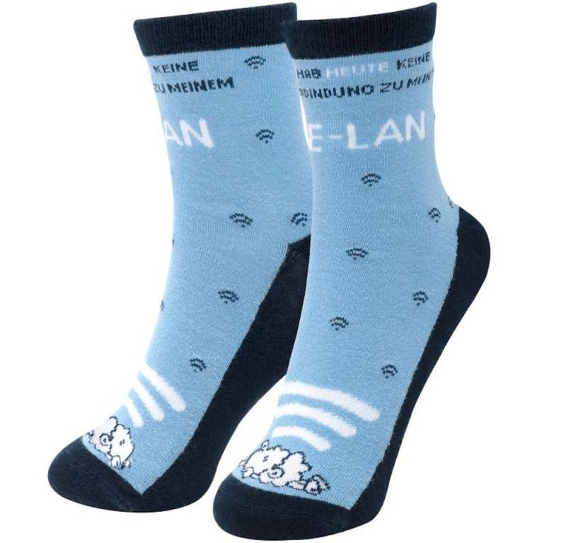 Sheepworld Freizeitsocken Zaubersocken Motiv »E-Lan« (Packung, 1-Paar, 1 Paar) mit Logoschriftzug "Heute keine Verbindung zu meinem E-LAN" von Sheepworld