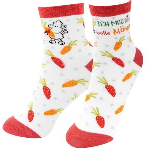 Sheepworld Zaubersocken mit Motivdruck "Volle Möhre" | Damensocken, Größe 36-40, mehrfarbig | Geschenk Ostern, Osternest, für Sie | 48577 von Sheepworld