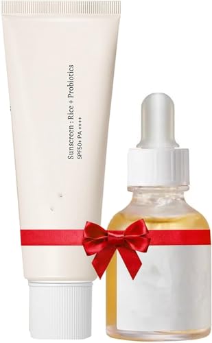 Koreanisches Hautpflegeset, koreanischer Sonnenschutz Feuchtigkeitscreme & koreanisches Beauty of Glow Serum, Teen Skincare Set Girls, Skincare Gift Set von Shefave