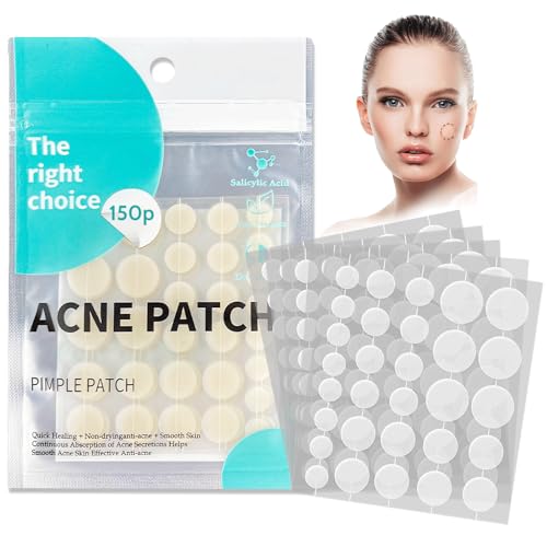 Shefave Pimple Patch, Anti Pickel Gesichtspflege Hydrokolloid Pflaster mit Teebaumöl, Pickel Pflaster, Wasserdicht & Atmungsaktiv Absorptions Acne Patches, Tag und Nacht (150)… von Shefave