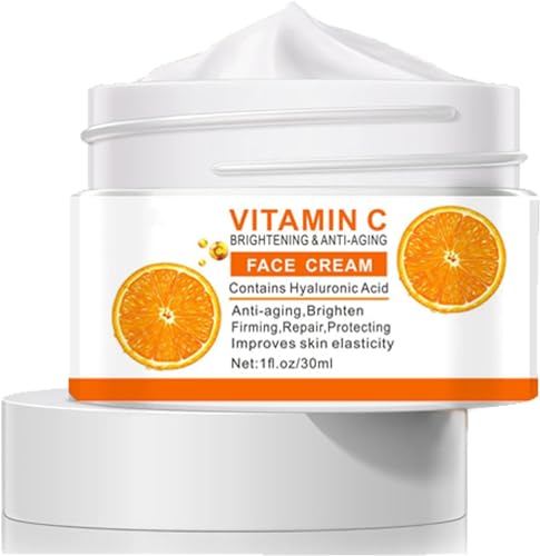 Vitamin C Gesichtscreme mit Hyaluronsäure & Vitamin E - Anti-Aging Tages- und Nachtcreme für Damen und Herren - Steigert das Hautkollagen, erhellt, spendet Feuchtigkeit und polstert die Haut auf von Shefave