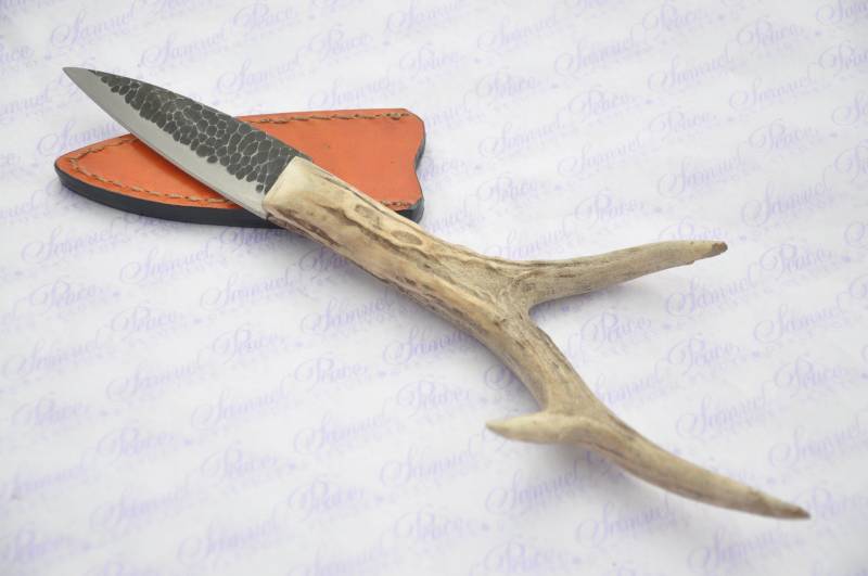 Neue Echte Hand Geschmiedeten Stahl Voller Reh Hirsch Griff Sheffield Sgian Dubh Mit Unzähligen Lederscheide von SheffieldCutleryShop