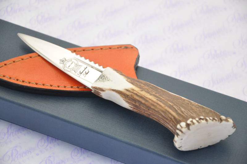 Neue Echte Volle Krone Hirsch Griff Sheffield Sgian Dubh Verpackt Mit Unzähligen Lederscheide von SheffieldCutleryShop