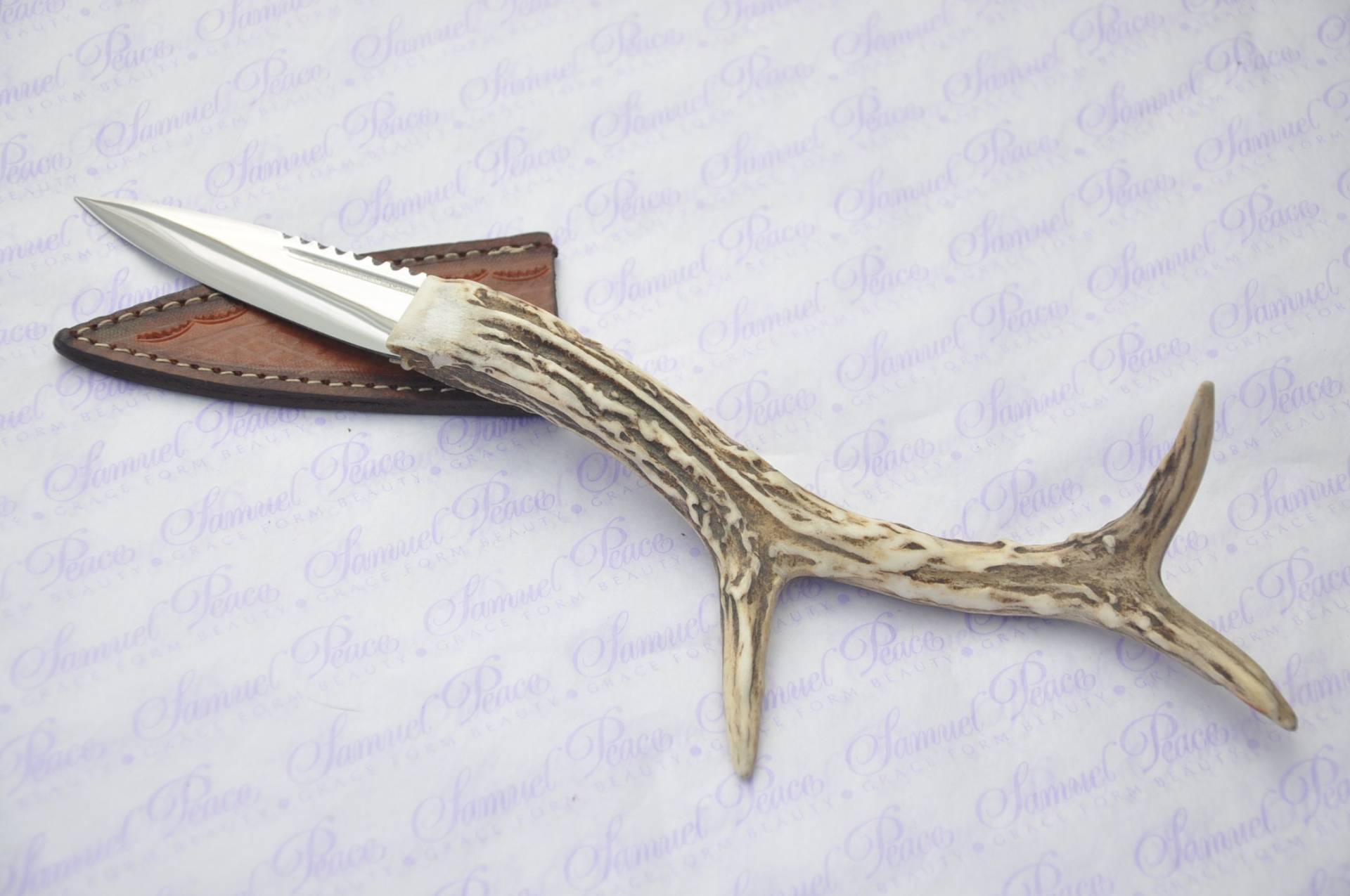 Neue Echten Carbon Stahl Voller Reh Hirsch Griff Sheffield Sgian Dubh Mit Lederscheide von SheffieldCutleryShop