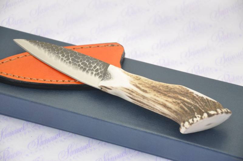 Neue Echten Hand Geschmiedete Voller Krone Hirsch Griff Sheffield Sgian Dubh Verpackt Mit Unzähligen Lederscheide von SheffieldCutleryShop