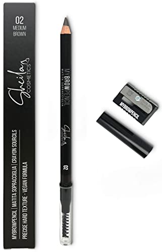 Sheila Cosmetics My Brow Pencil, Augenbrauenstift mit fester Formel, dermatologisch getestet, inkl. beigefügtem Spitzer, Made in Italy (02 Medium Brown) von Sheila Cosmetics