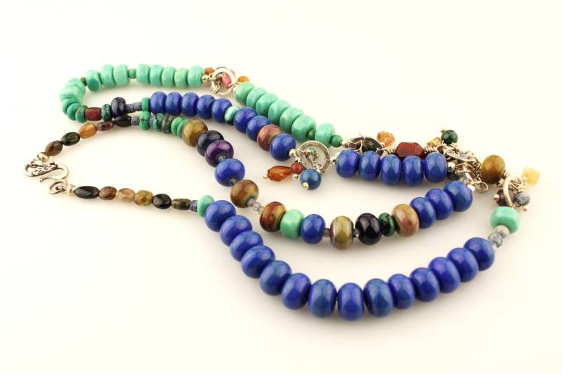 "Lampwork Halskette, Sterling Silber, Handgefertigte Glasperlen, Edelsteine, Blau, Grün, Türkis Perlenschmuck "Sonnentanz" "Lampwork Halskette, Sterling Silber, Handgefertigte Glasperlen, Edelsteine, Blau, Grün, Türkis Perlenschmuck "Sonnentanz" von SheilaDavisDesigns