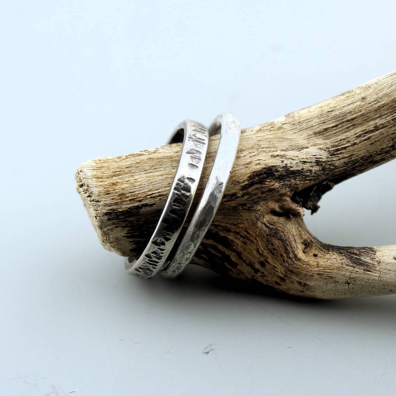 Sterling Silber Ring - Größe 10 1/2 Schmuck Paar Stapelringe von SheilaDavisDesigns