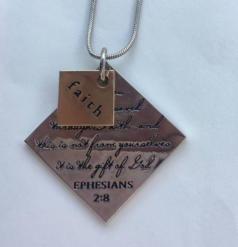 Bibelvers Anhänger Glaube Halskette An Einer Kette - Unisex - Christlich von Sheilalussier