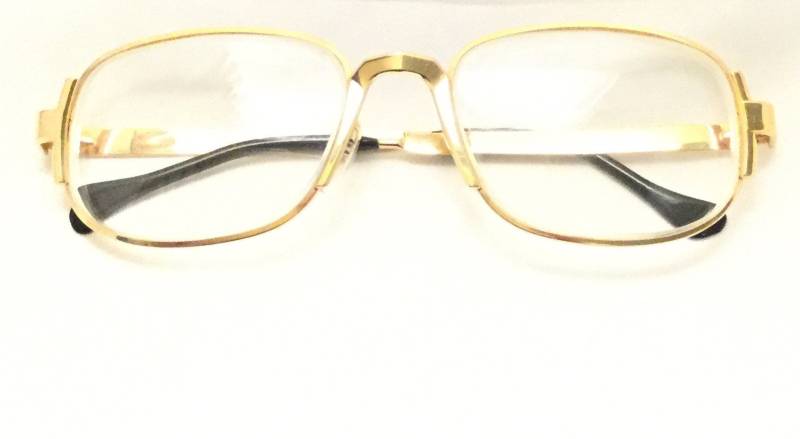 Rahmen Österreich Vintage Vergoldet Mod Metall Quadrat 135 Mm Unisex Brille Retro von Sheilalussier