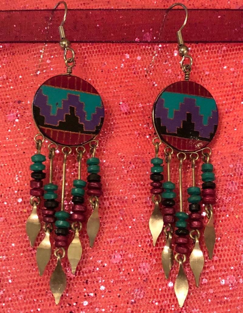 Silber & Blaue Perlen Ohrringe - Traumfänger Southwestern Design von Sheilalussier