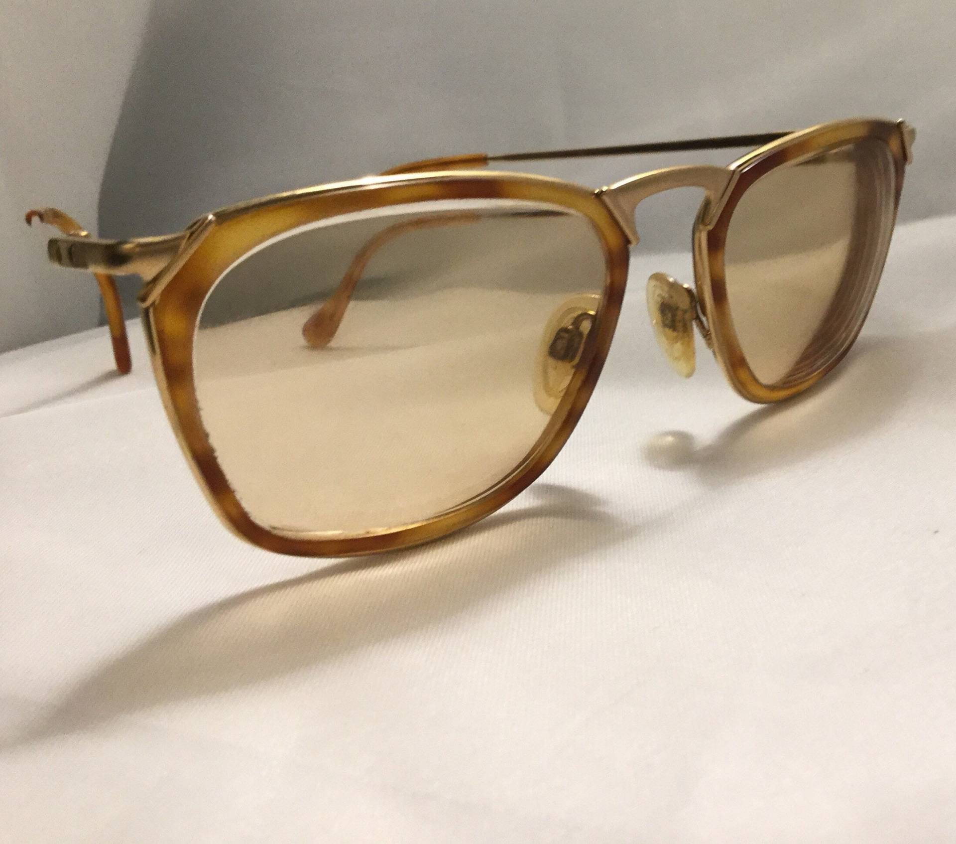 Vintage Rodenstock Cerruti Brillenfassungen 12K Vergoldete Schildpattrahmen von Sheilalussier