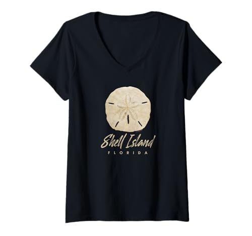 Damen Shell Island Florida Shelling Gift Souvenir Sand Dollar T-Shirt mit V-Ausschnitt Damen Shell Island Florida Shelling Gift Souvenir Sand Dollar T-Shirt mit V-Ausschnitt von Shell Island Florida Tote Bag Gifts