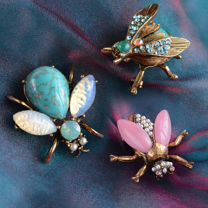 3D Bienen Brosche Schillernde Kristall & Glaskunst Anstecknadeln - Sweet Romance, P5280-Pa von ShelleyCooperJewelry