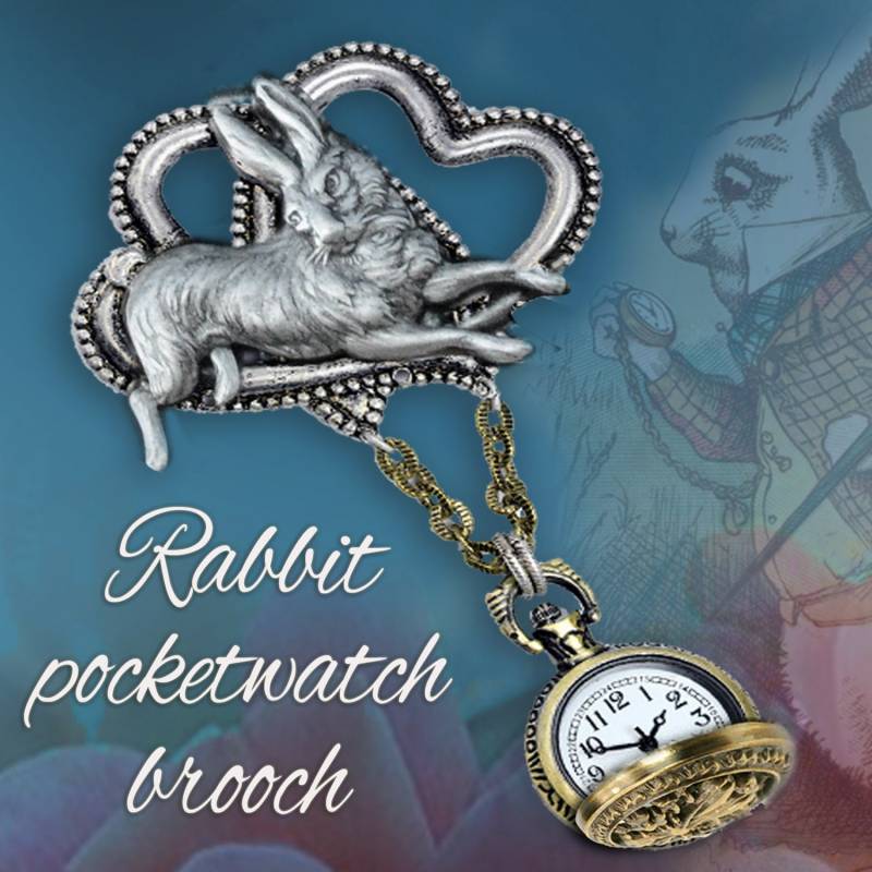 Alice Im Wunderland White Rabbit Armbanduhr Mit Anstecknadel Revers Anhänger von ShelleyCooperJewelry