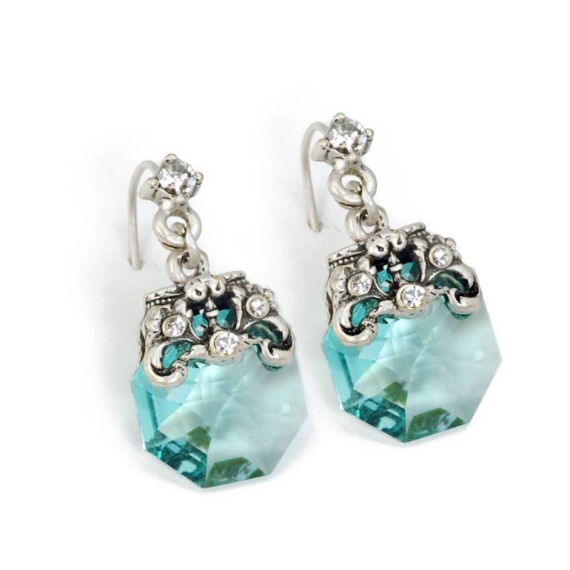Aqua Kristall Prisma Ohrringe Oktagon Ohrringe von ShelleyCooperJewelry
