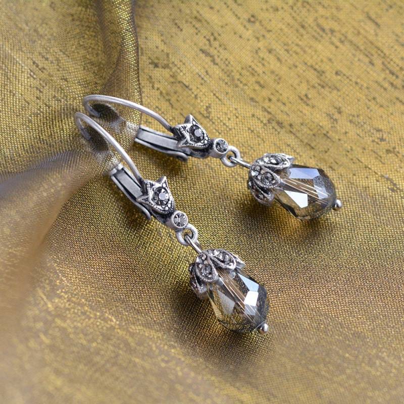 Art Deco Swarovski Kristall Teardrop Ohrringe von ShelleyCooperJewelry