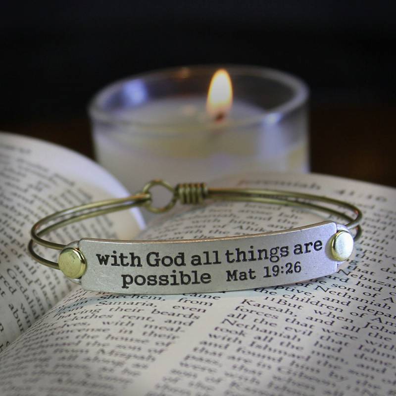 Inspirierende Bibel-Vers-Armband "With Gott Sind Alle Dinge Möglich" von ShelleyCooperJewelry