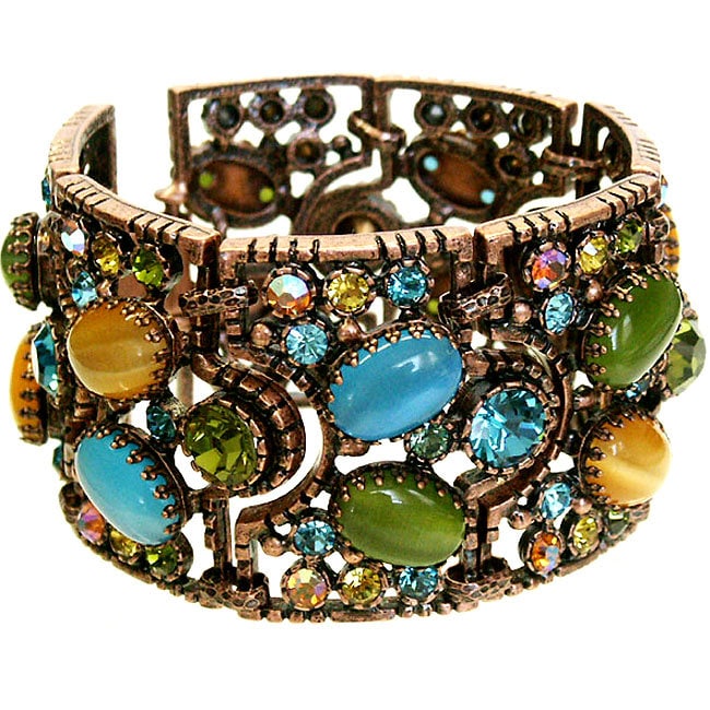 Türkis Retro Chunky Kupfer Statement Armband, Br403 von ShelleyCooperJewelry