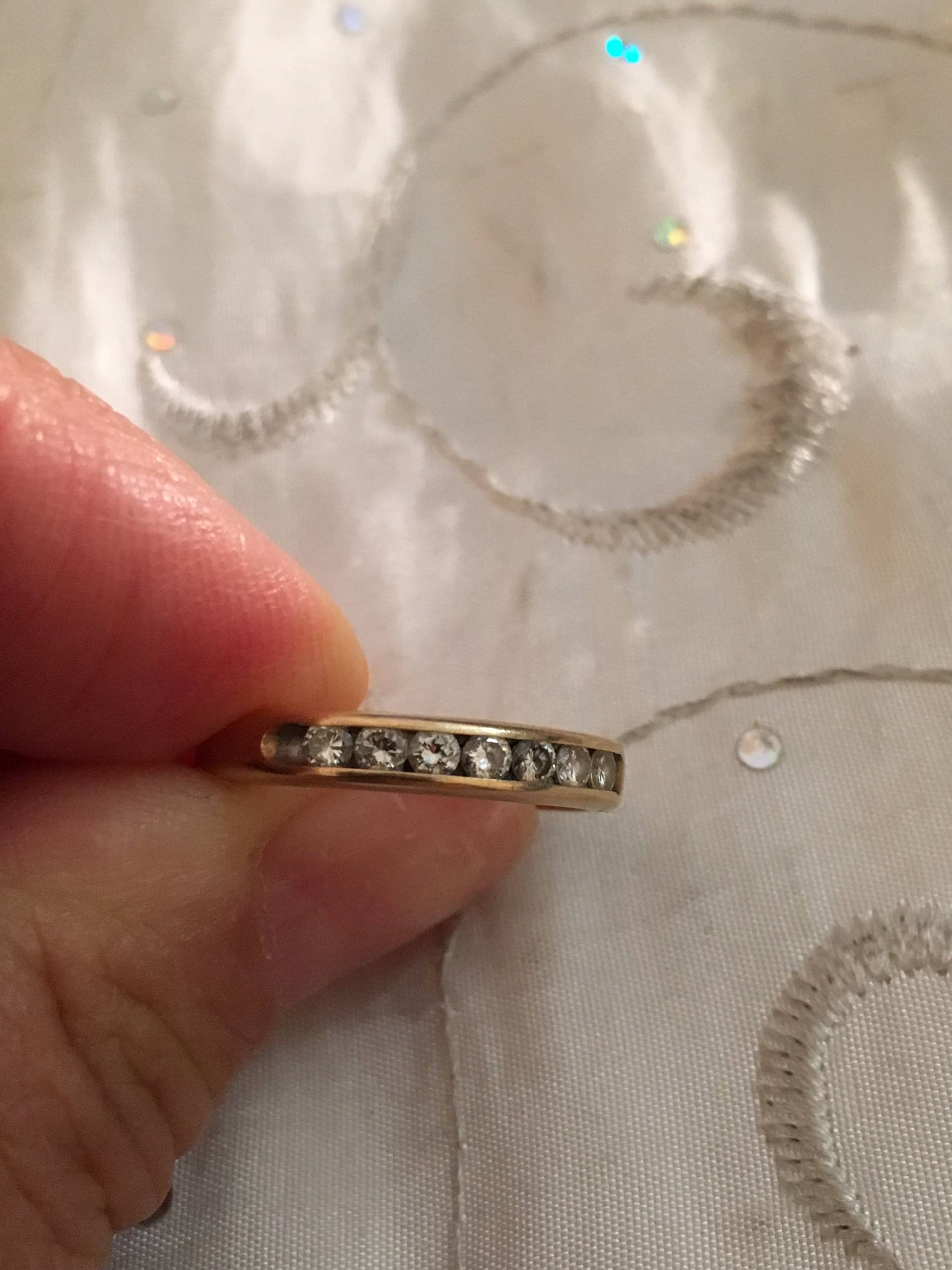 Vintage 14K Gelbgold 3/4 Karat Diamant Unisex Ehering Größe 7/12 von Shelleyscollectibles
