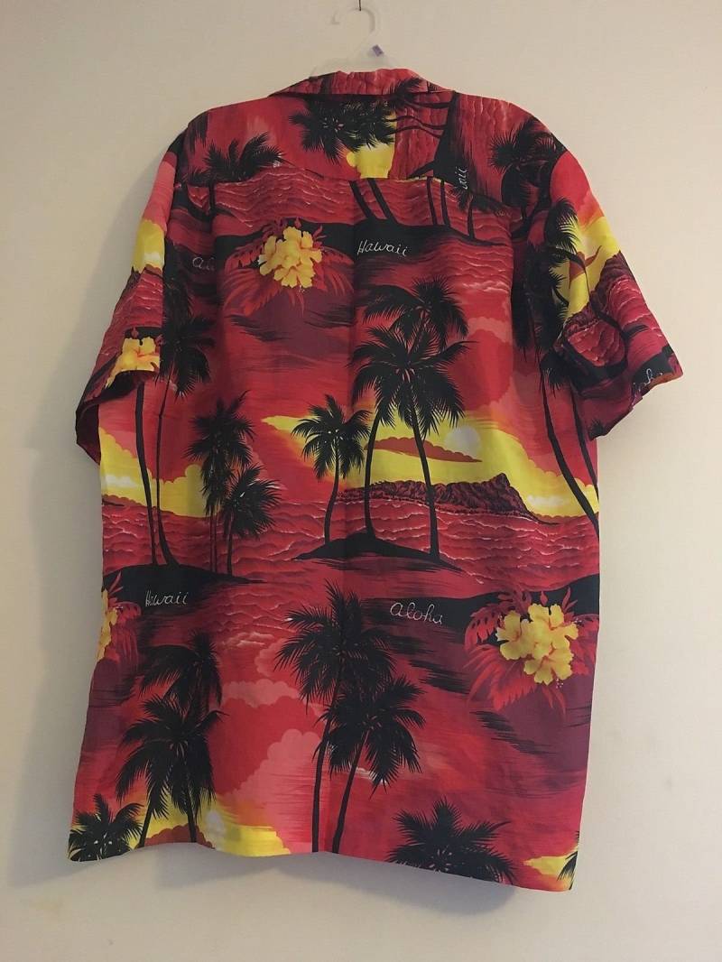 Vintage Royal Creations Hawaiian Sunset & Palmen Rot Gelb Schwarz Shirt Herren Xl Vintage Royal Creations Hawaiian Sunset & Palmen Rot Gelb Schwarz Shirt Herren Xl von Shelleyscollectibles