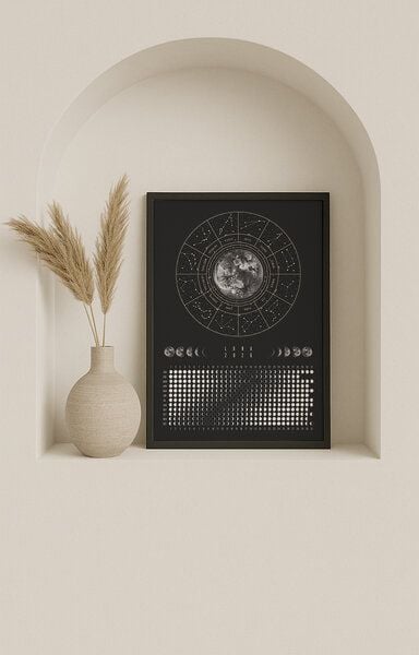 Mondkalender 2026 - Poster A3, A4 - schwarz, beige // ShellyCreates von ShellyCreates