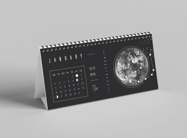 Mondkalender 2026 - Tischkalender - schwarz, beige // ShellyCreates von ShellyCreates