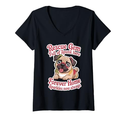 Damen Rettungshundeliebhaber für Damen und Herren, niedliches Haustier, treue Tiere, Nischenhumor T-Shirt mit V-Ausschnitt Damen Rettungshundeliebhaber für Damen und Herren, niedliches Haustier, treue Tiere, Nischenhumor T-Shirt mit V-Ausschnitt von Shelter Dog Owners Saved Pet Funny Breed Fan Tees