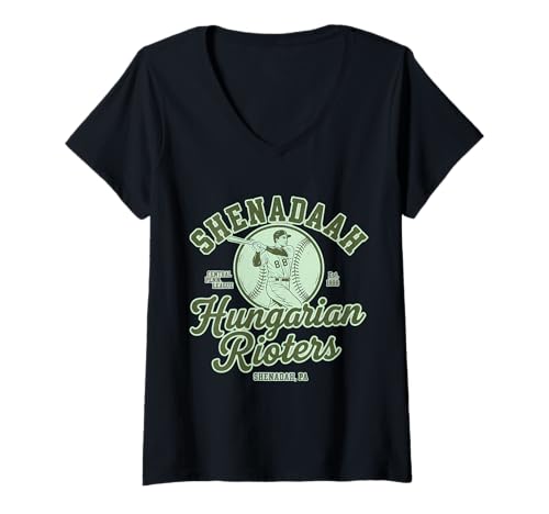 Damen Shenadaah Ungarische Rioters Central Penn League T-Shirt mit V-Ausschnitt Damen Shenadaah Ungarische Rioters Central Penn League T-Shirt mit V-Ausschnitt von Shenadaah Hungarian Rioters Baseball League