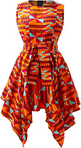 SHENBOLEN Damen Kleider mit afrikanischem Druck, traditionelle Kleidung, Freizeitkleidung, Partykleid, F, 4X-Groß von Shenbolen