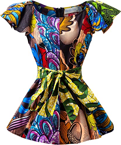 SHENBOLEN Dashiki-Oberteil für Damen, ärmellos, afrikanisch, bedruckt, schmale Passform, Hemdenbluse, F, 4X-Groß von Shenbolen