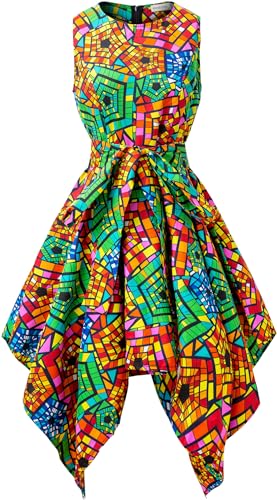 SHENBOLEN Frauen African Print Kleider Traditionelle Kleidung Casual Party Kleid, Y, Mittel von Shenbolen