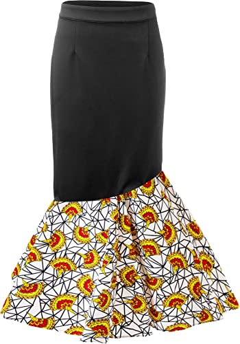 Shenbolen Damen Rock mit afrikanischem Print Ankara Maxirock - - Groß von Shenbolen