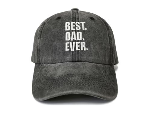 Shenbors Bestickte Best Dad Ever Mütze für Herren, für Papa Papa, Washed Black Baseball Cap Trucker Hat, Best Dad Ever (Washed Black), Einheitsgröße von Shenbors