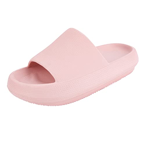 Shenduo Damen Herren Unisex Cloud Badeschuhe Slides Badelatschen Sandalen Plateau Dusche Hausschuhe D90111 Rosa 37/38EU von Shenduo