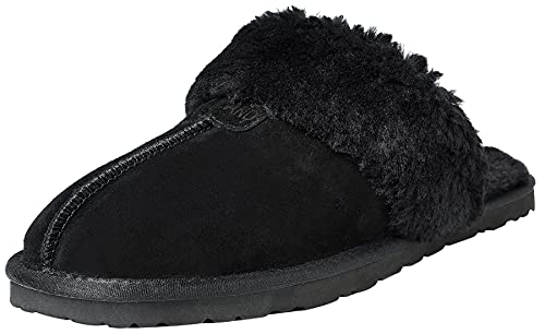 Shenduo Hausschuhe Herren Winter Pantoffeln Bequem Warm Winter Plüsch Gefüttert Männer Puschen Schwarz 42/43 von Shenduo