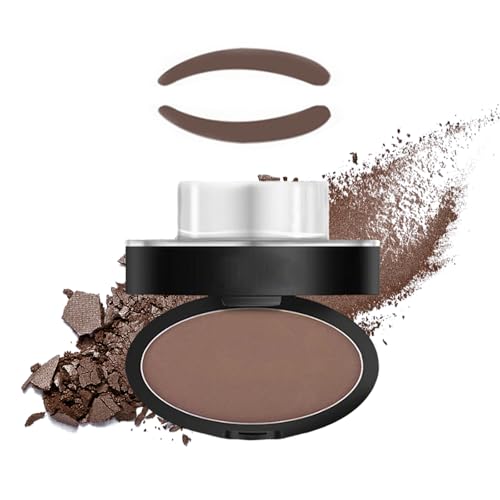Augenbrauenstempel-Siegelpulver, Augenbrauenschablone Dunkelbraun, Universal Browpro Stempel-Set – wasserdichte Tönung – langlebig & reisefreundlich – Make-up unverzichtbar für neue Benutzer von Shengqialun
