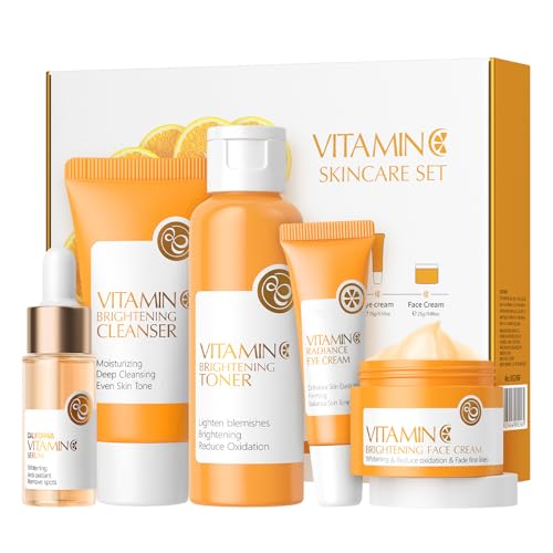 Hautpflegesets & Kits, Vitamin C Hautpflege Set Hautpflege für Teenager-Mädchen, Verwöhnsets für Frauen Hautpflege-Sets von Shengqialun