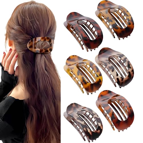 6 Stück Flache Haarklammern für Damen,Haarspange Flach Damen,Flat Claw Clip,Starker Halt Frauen-Haarspangen damen,Haarspange für Dickes und Dünnes Haar von Shengruili