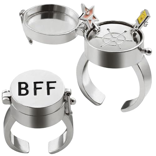 Shengruili 2 Stück Beste Freunde für Immer Ringe,Süßes BFF Ring,Einstellbar Offene Kappe Ring,Umarmungsring Silber,Offene Kappe Ringe,Freundschaftsring,Schmuckgeschenke für Frauen Mädchen von Shengruili