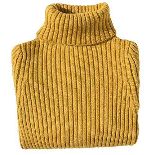 Shengwan Rollkragenpullover Kinder Mädchen Jungen Warm Herbst Winter Langarm Strickpullover Gelb 110 von Shengwan