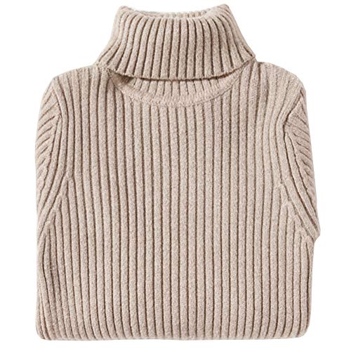 Shengwan Rollkragenpullover Kinder Mädchen Jungen Warm Herbst Winter Langarm Strickpullover Leichter Kaffee 100 von Shengwan