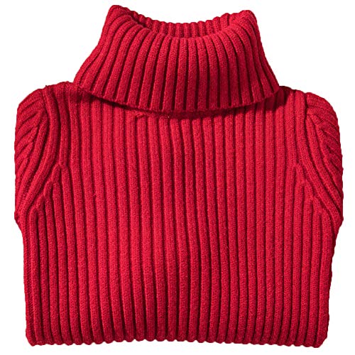 Shengwan Rollkragenpullover Kinder Mädchen Jungen Warm Herbst Winter Langarm Strickpullover Rot 100 von Shengwan