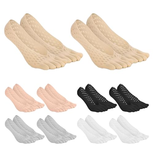 Shengxi Zehensocken 10 Paar Orthopädische Kompressionssocken Low-cut Socken mit Zehen Unsichtbare Zehengetrennte Socken mit Gellasche von Shengxi