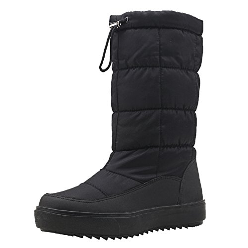 Shenji Damen Schneestiefel Halbschaft mit Rutschfester Sohle Winterschuhe Mehrfarbig H7624 Schwarz 37 von Shenji